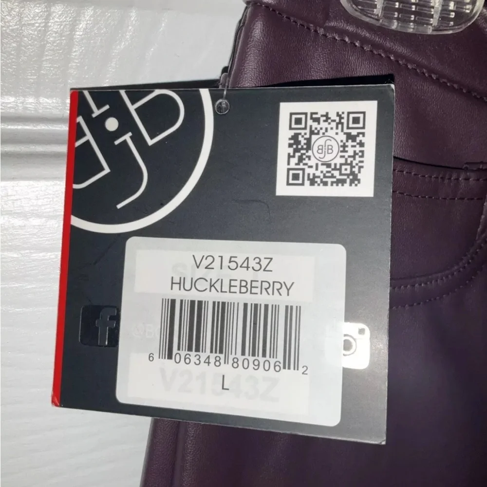 BBJ Los Angeles Faux Leather Stretch Skinny Jegging Pants‎ Burgundy Size Large